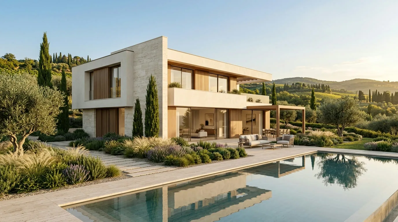 Villa və servi bağı